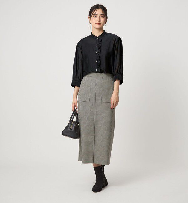 UNITED ARROWS green label relaxing「フロントネック フリル ブラウス」|シャツ・ブラウス|