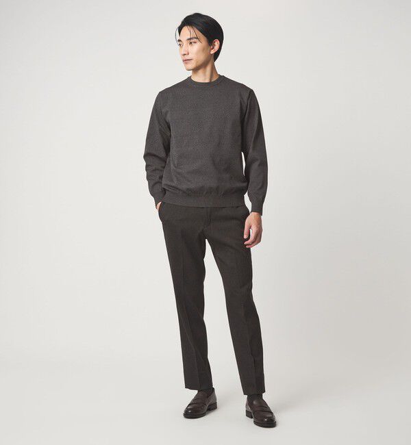 UNITED ARROWS green label relaxing「A+ MOULINE ポリエステル クルーネック ニット -ウォッシャブル-」|ニット・セーター|