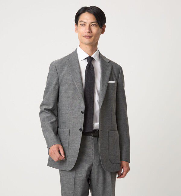 UNITED ARROWS green label relaxing「A+ TWPU ホームスパン 2B スタンダード ジャケット -ウォッシャブル・ストレッチ-」|テーラードジャケット|MD.GRAY