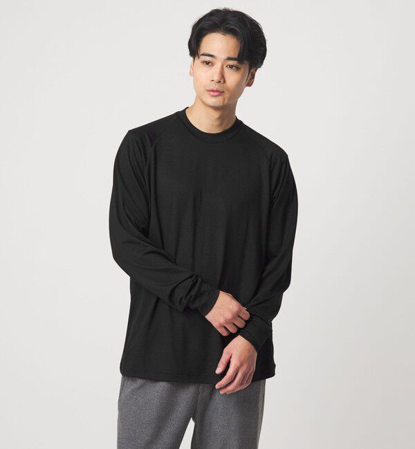 UNITED ARROWS green label relaxing「【別注】＜Marmot＞GLR メリノウール ロングスリーブ Tシャツ」|Tシャツ・カットソー|BLACK