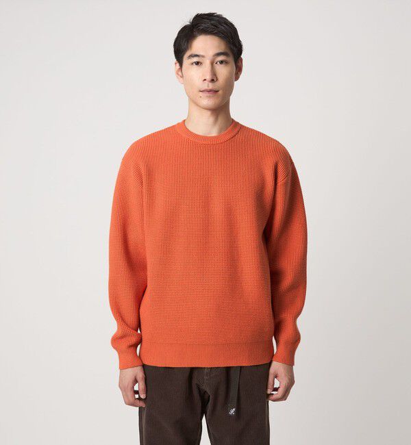 UNITED ARROWS green label relaxing「コットン ポリエステル ワッフル クルーネック ニット」|ニット・セーター|