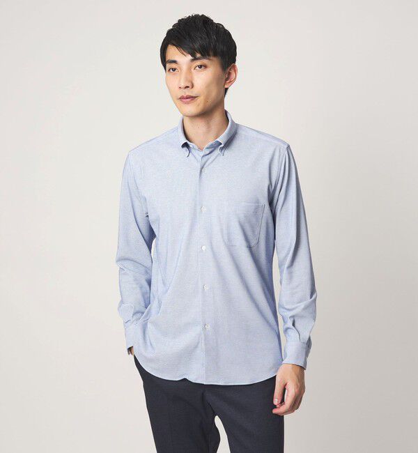 UNITED ARROWS green label relaxing「エブリット TC ジャージー スナップ ボタンダウン シャツ -ストレッチ・イージーアイロン・吸水速乾・抗菌-」|シャツ・ブラウス|