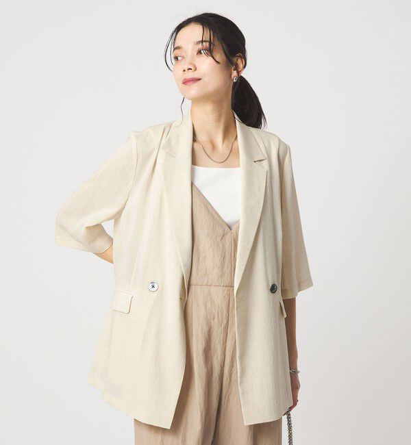 UNITED ARROWS green label relaxing「【結論シリーズ】シアーエアミドルスリーブジャケット［size SHORTあり］」|テーラードジャケット|