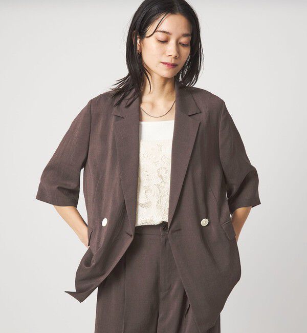 UNITED ARROWS green label relaxing「【結論シリーズ】シアーエアミドルスリーブジャケット［size SHORTあり］」|テーラードジャケット|