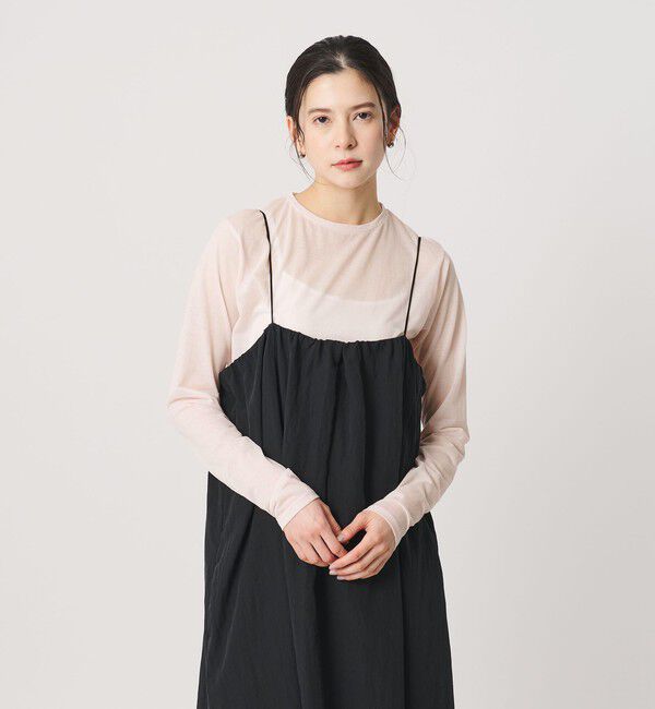 BEAUTY&YOUTH UNITED ARROWS「コットンナイロン天竺 シアー クルーネック Tシャツ」|Tシャツ・カットソー|LT.PINK