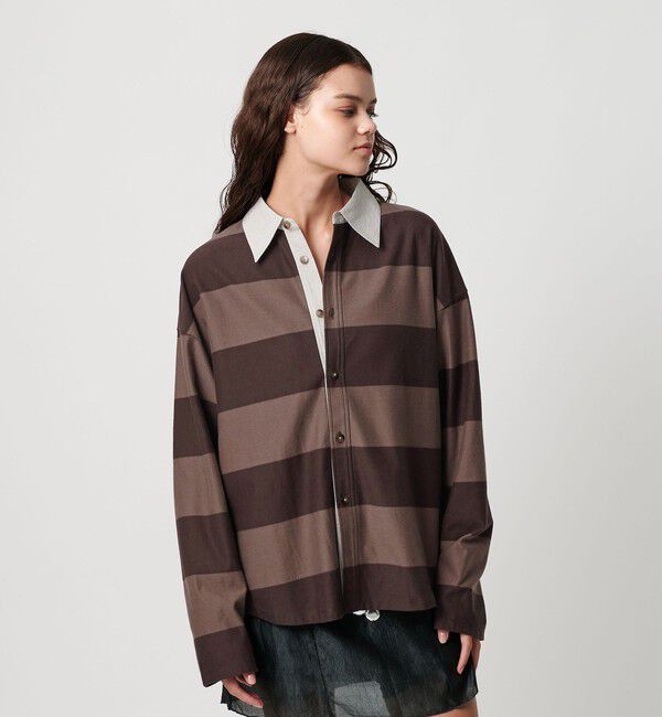 ATTISESSION「＜ATTISESSION＞コットン ビッグ ラグビー シャツ」|Tシャツ・カットソー|