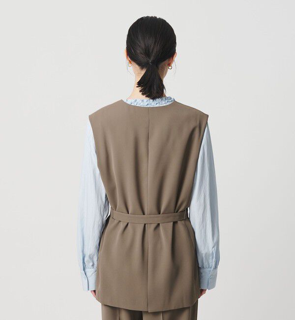 BEAUTY&YOUTH UNITED ARROWS「【WEB限定 Wardrobe DAILY MINIMAL】ダブルクロス リボンベルトジレ ウォッシャブル」|ベスト・ジレ|