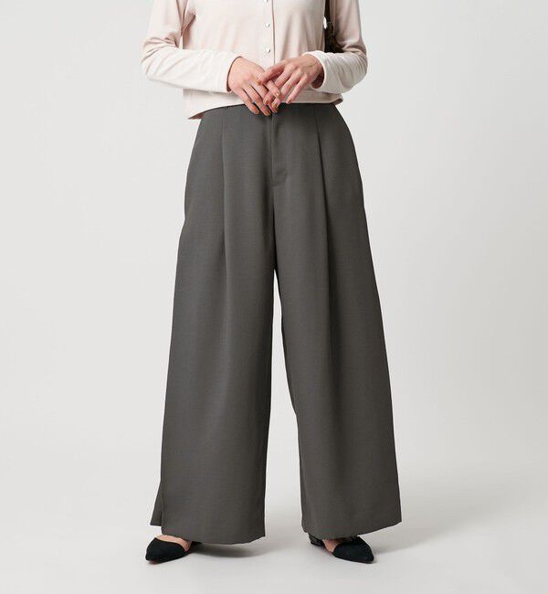 BEAUTY&YOUTH UNITED ARROWS「ポリエステル プリーツワイドパンツ」|その他|DK.GRAY