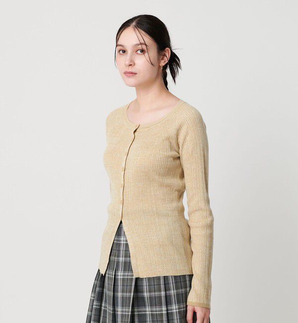 BEAUTY&YOUTH UNITED ARROWS「ポリエステルブレンド メランジリブ カーディガン ウォッシャブル」|カーディガン|