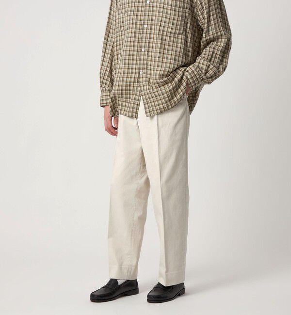 STEVEN ALAN「＜Steven Alan＞ ブラッシュド コットン アウト ワンプリーツ スラックス」|チノ|