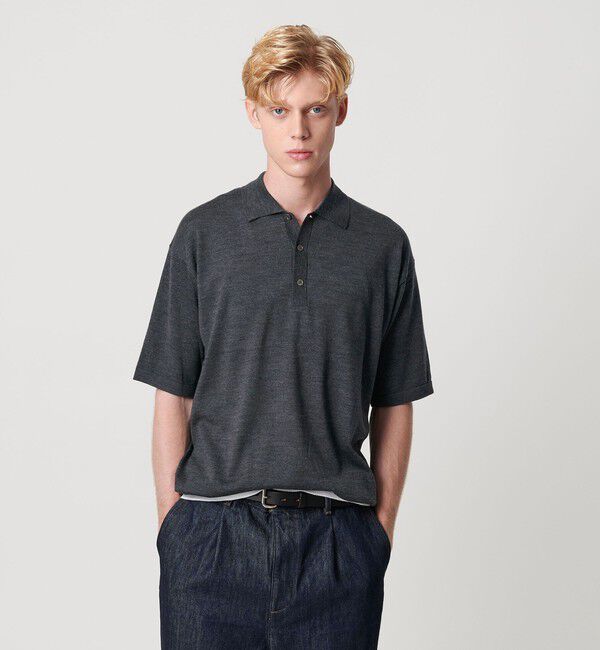 BEAUTY&YOUTH UNITED ARROWS「SPIFFY ウール 3B ショートスリーブ ポロシャツ ウォッシャブル」|ニット・セーター|