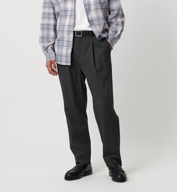 BEAUTY&YOUTH UNITED ARROWS「アルガン TR 1プリーツ テーパード パンツ NO.7」|チノ|DK.GRAY