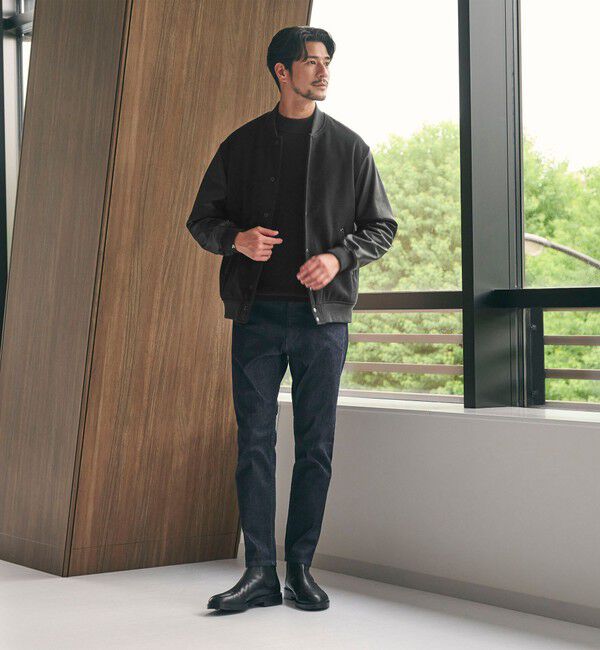 BEAUTY&YOUTH UNITED ARROWS「【WEB限定 WARDROBE SMART】ブラックメルトン レザーライク スタジャン」|ブルゾン・スタジャン|