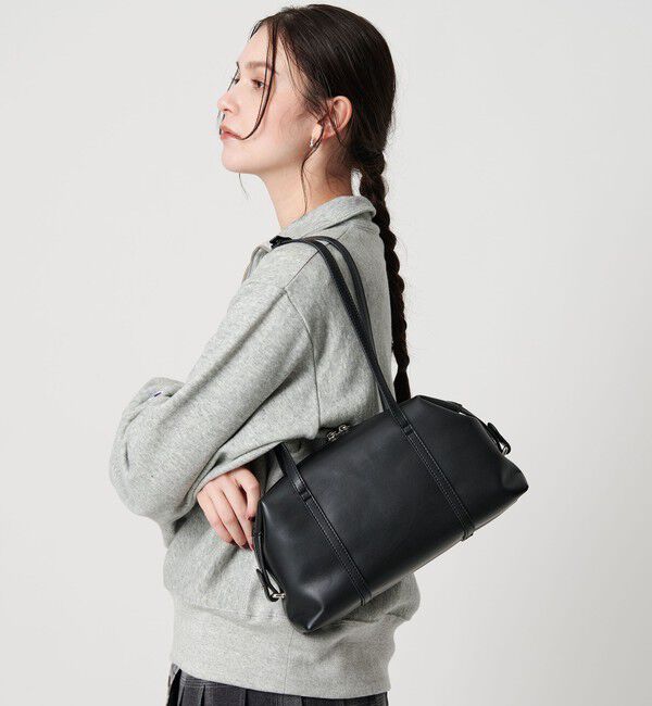 BEAUTY&YOUTH UNITED ARROWS「レザーライク ジップ スクエア ボストンバッグ」|ボストンバッグ|