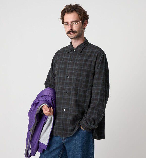 STEVEN ALAN「＜Steven Alan＞ ネル マドラスチェック オープンカラー シャツ BOX」|シャツ・ブラウス|