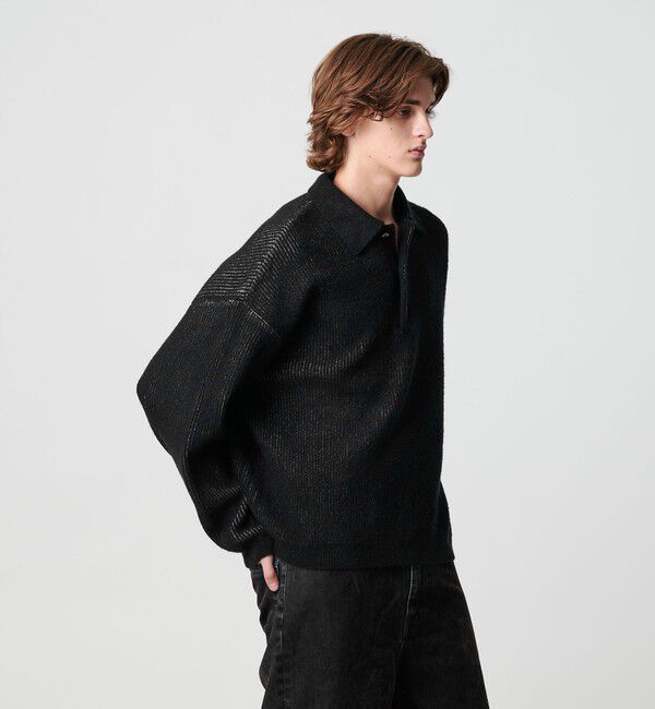 MONKEY TIME「ループヤーン プレーティング ポロシャツ」|ニット・セーター|