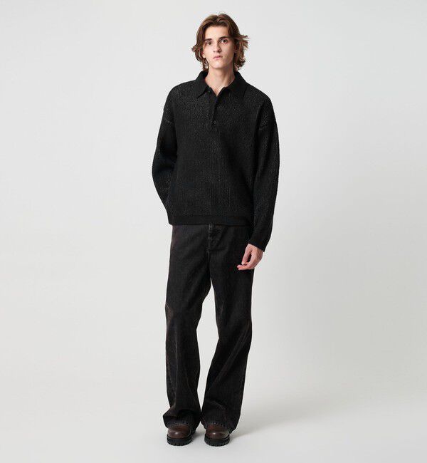 MONKEY TIME「ループヤーン プレーティング ポロシャツ」|ニット・セーター|