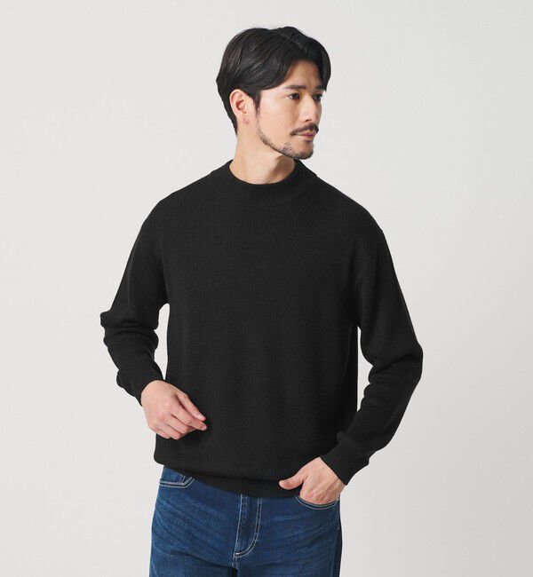 BEAUTY&YOUTH UNITED ARROWS「【WEB限定 WARDROBE SMART】マシーンウォッシャブル ウールミックス アゼ モックネック」|ニット・セーター|