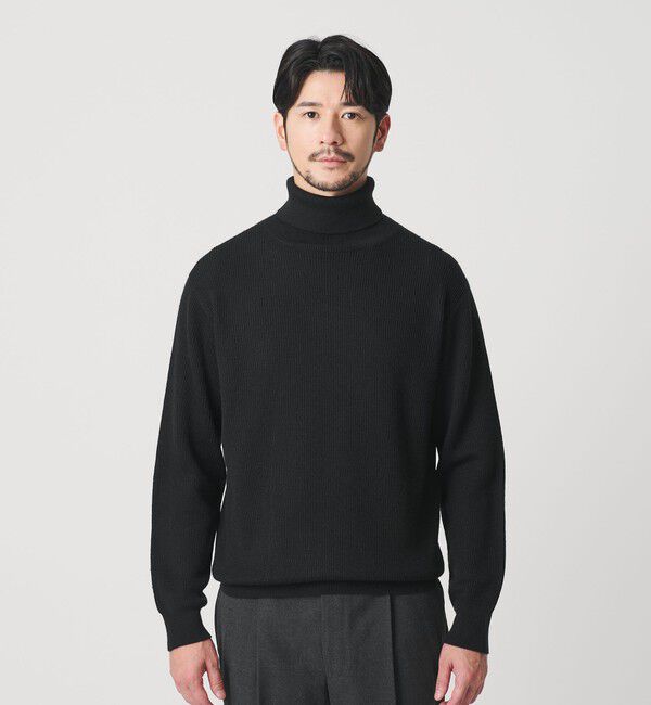 BEAUTY&YOUTH UNITED ARROWS「【WEB限定 WARDROBE SMART】マシーンウォッシャブル ウールミックス アゼ タートルネック」|ニット・セーター|