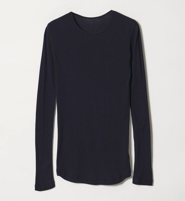 STEVEN ALAN「＜Steven Alan＞コットン シルク リブ クルーネック カットソー」|Tシャツ・カットソー|NAVY