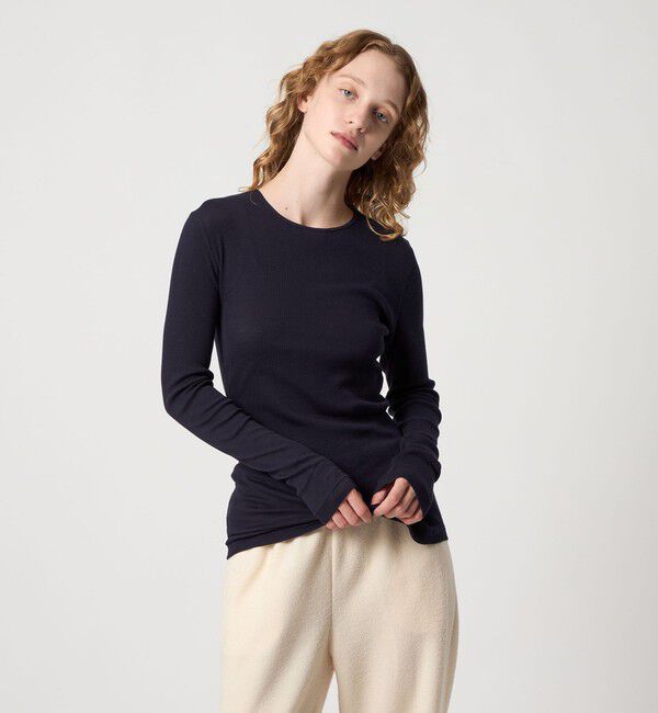 STEVEN ALAN「＜Steven Alan＞コットン シルク リブ クルーネック カットソー」|Tシャツ・カットソー|