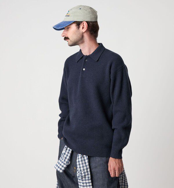 STEVEN ALAN「＜Steven Alan＞ オーストラリアンラムズウール ポロカラー ニット NARROW」|ニット・セーター|