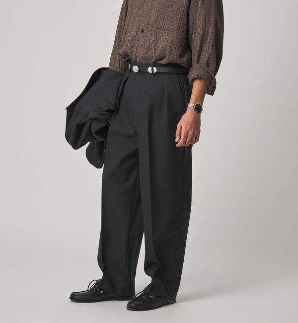 STEVEN ALAN「＜Steven Alan＞ ウール オックスフォード イン ツープリーツ ドレス トラウザーズ」|スラックス|