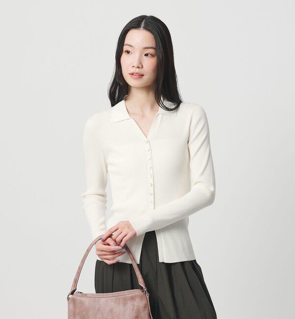 BEAUTY&YOUTH UNITED ARROWS「スキッパー リブニットカーディガン ウォッシャブル」|カーディガン|