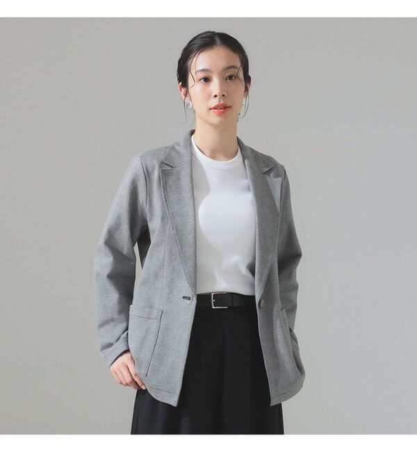 Demi-Luxe BEAMS 「テーラード カノコ ジャケット」|ダッフルコート|BLACK&times;WHTE