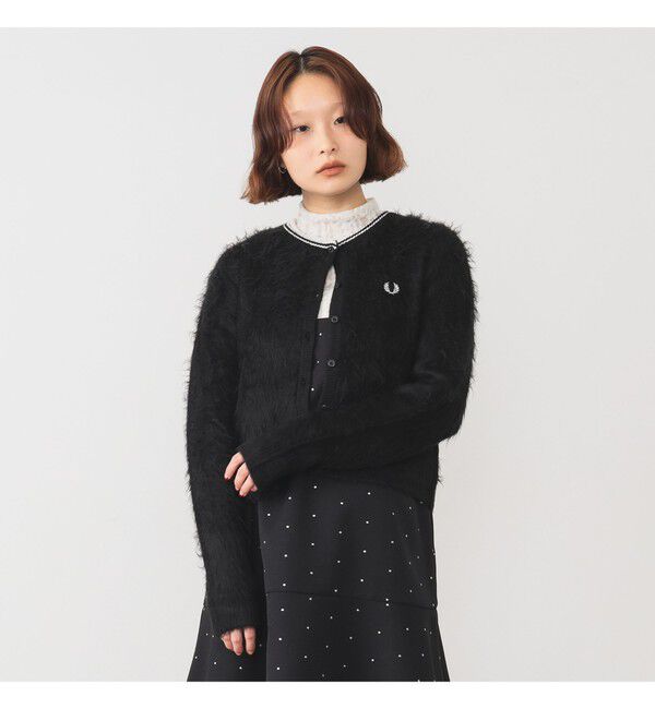 Ray BEAMS 「【別注】FRED PERRY / Fluffy Crewneck Knit Cardigan」|カーディガン|