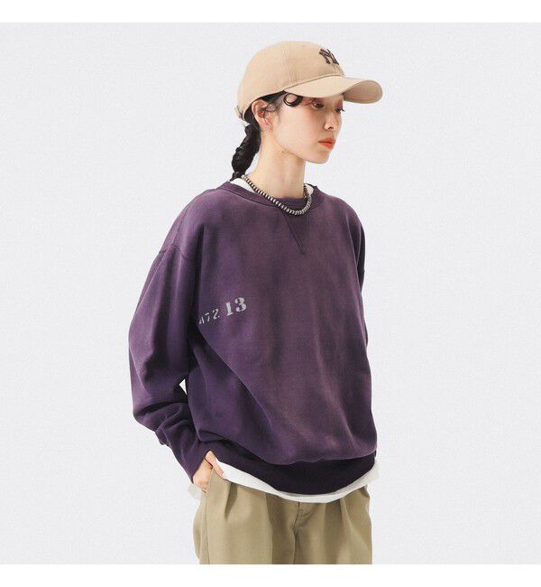 BEAMSBOY「【別注】 WAREHOUSE & CO. / ステンシル13 前V スウェット」|スウェット・ジャージ|NAVY