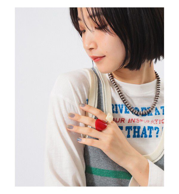 BEAMSBOY「レトロ 樹脂 リング 2セット」|その他|RED・WHITE