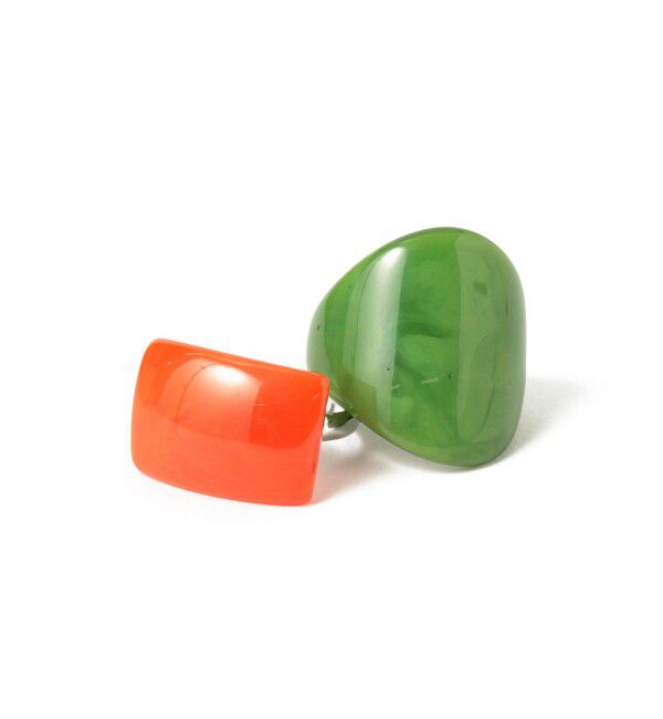 BEAMSBOY「レトロ 樹脂 リング 2セット」|その他|GREEN・ORANGE