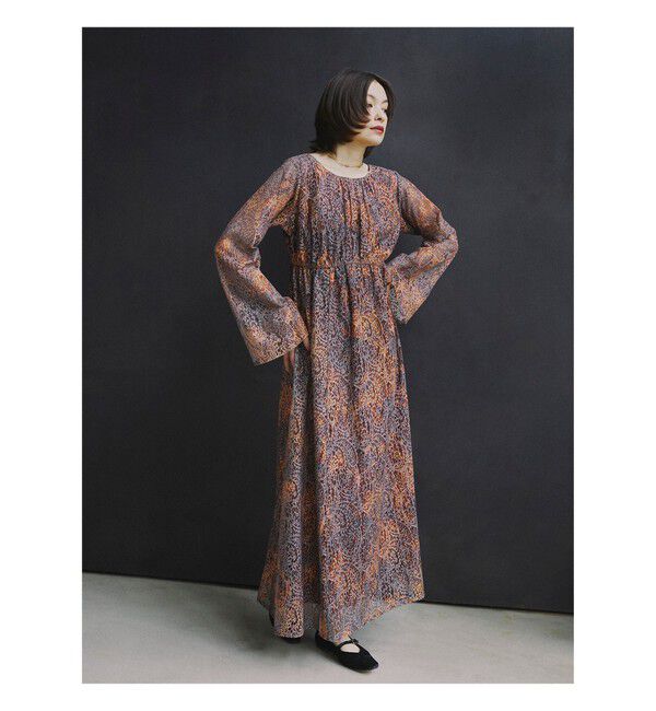 Ray BEAMS 「RBS / ペイズリー レース プリント ワンピース」|ワンピース|BROWN