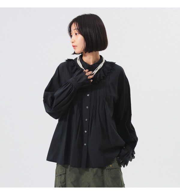 BEAMSBOY「ユーロ ヴィンテージ フリル シャツ」|シャツ・ブラウス|BLACK