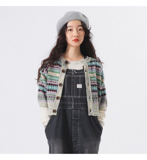 BEAMSBOY「フェアアイル 5分袖 カーディガン」|ベスト・ジレ|