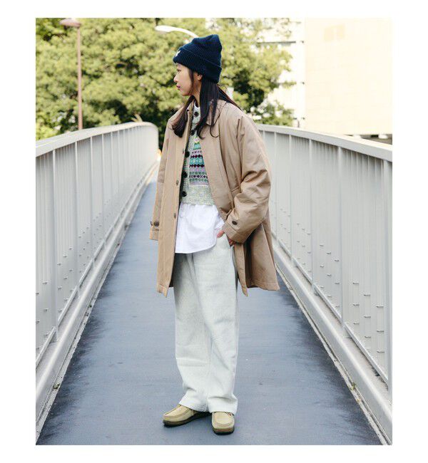 BEAMSBOY「コットン ポリエステル シャンブレー ステンカラー コート」|ダッフルコート|