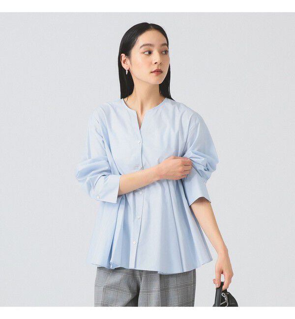 Ray BEAMS 「キーネック フレア ブラウス」|シャツ・ブラウス|