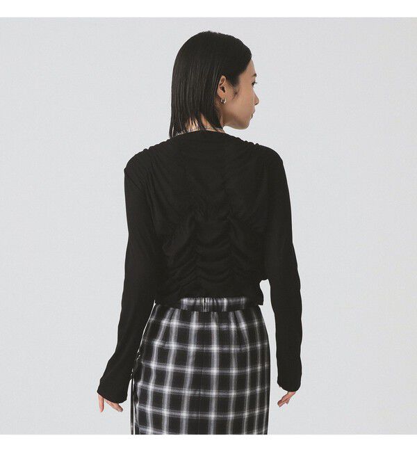 Ray BEAMS 「リブ シャーリング カーディガン」|カーディガン|