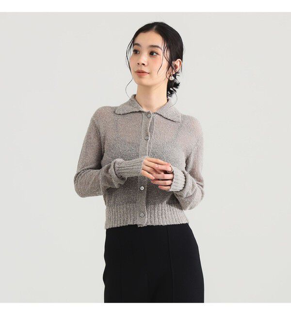 Demi-Luxe BEAMS 「AK+1 / ポロカラーショート カーディガン」|ニット・セーター|