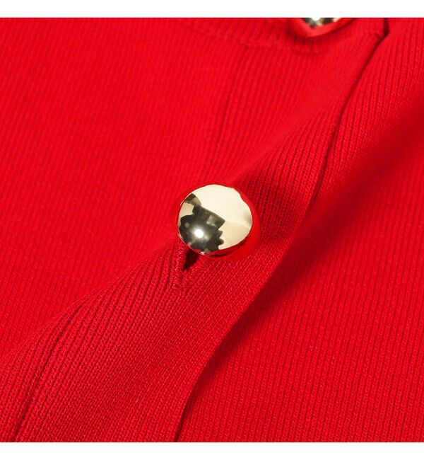 Ray BEAMS 「メタル ボタン クルーネック カーディガン」|カーディガン|