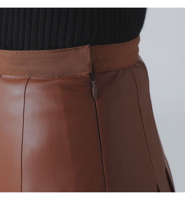 Demi-Luxe BEAMS 「フェイクレザー プリーツスカート」|スカート|