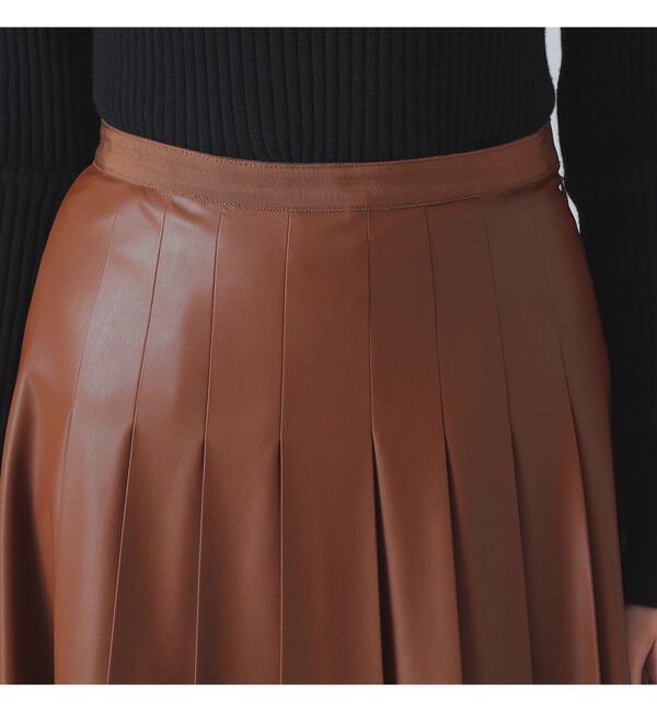 Demi-Luxe BEAMS 「フェイクレザー プリーツスカート」|スカート|