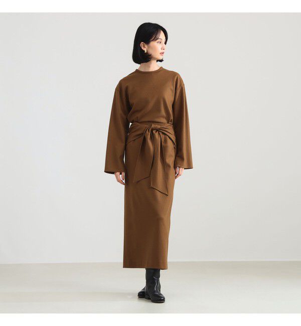 Demi-Luxe BEAMS 「ウール ジャージ リボン スカート」|スカート|