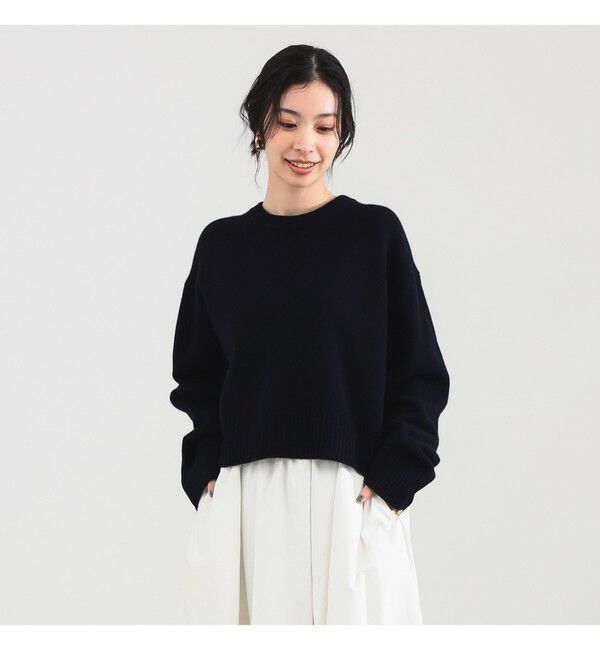 Demi-Luxe BEAMS 「7ゲージ ウール クルーネック プルオーバー」|ニット・セーター|NAVY