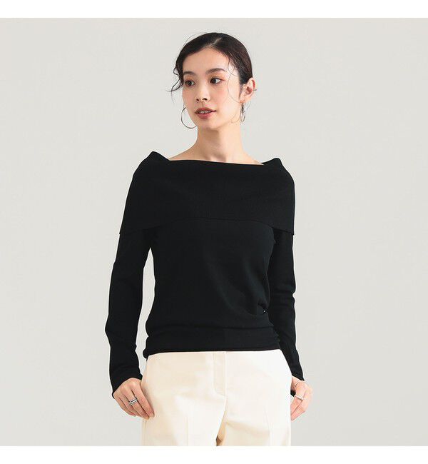 Demi-Luxe BEAMS 「レーヨン ポリエステル オフショルダー プルオーバー ニット」|ニット・セーター|