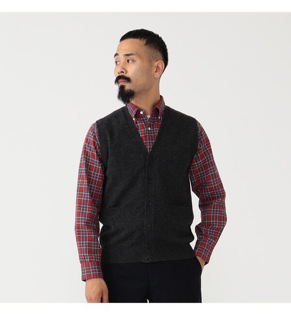 BEAMS PLUS「BEAMS PLUS / Button Knit Vest Solid」|ニット・セーター|
