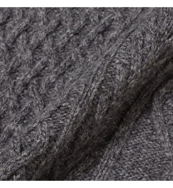 BEAMS「5ゲージ ラムウール クルーネック ケーブルニット」|ニット・セーター|