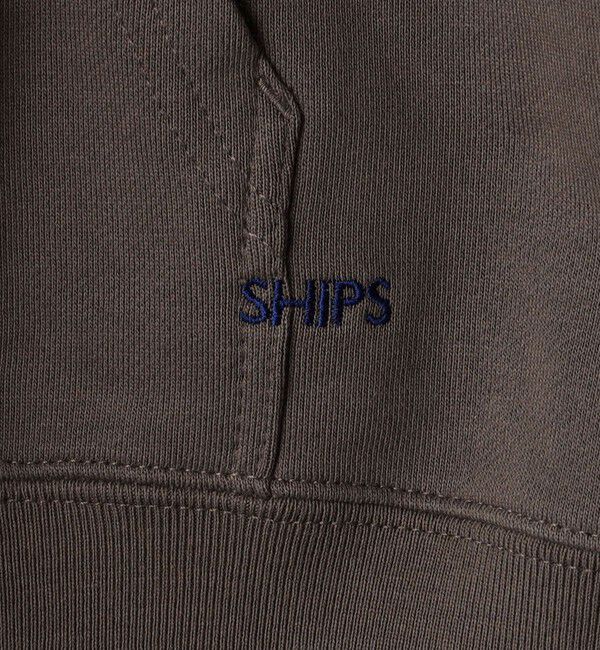 SHIPS「【WEB限定】SHIPS: マイクロ SHIPS 刺繍 ロゴ 裏毛 スウェット ジップ パーカー」|パーカー|