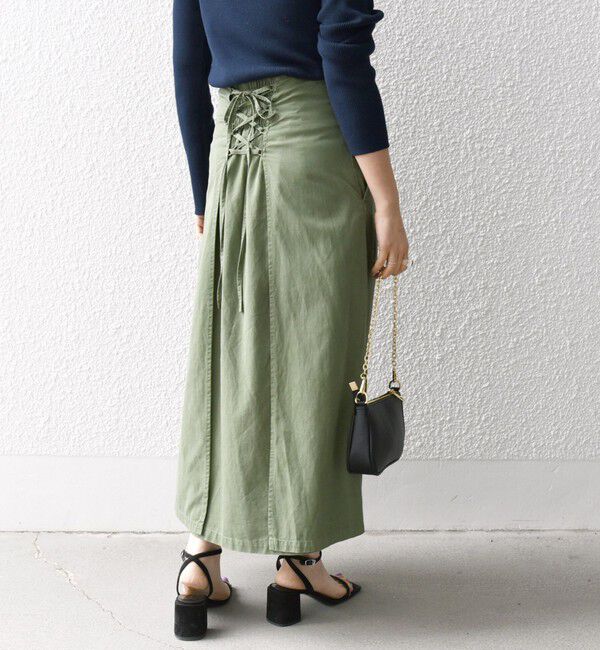 SHIPS any「SHIPS any:〈洗濯機可能〉オーバーダイ バック レースアップ スカート」|スカート|